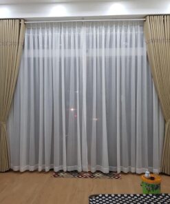 Rèm vải cao cấp màu vàng đồng