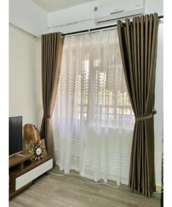 Vải may màn cửa phòng khách 2 lớp